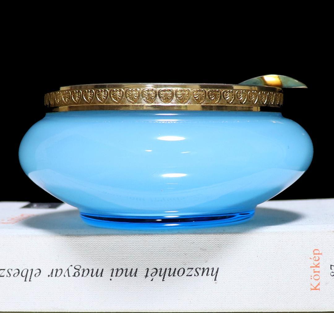 オールド・バカラ 激レア 大型ブロンズ装飾オパーリンクリスタル製灰皿 小物入れ