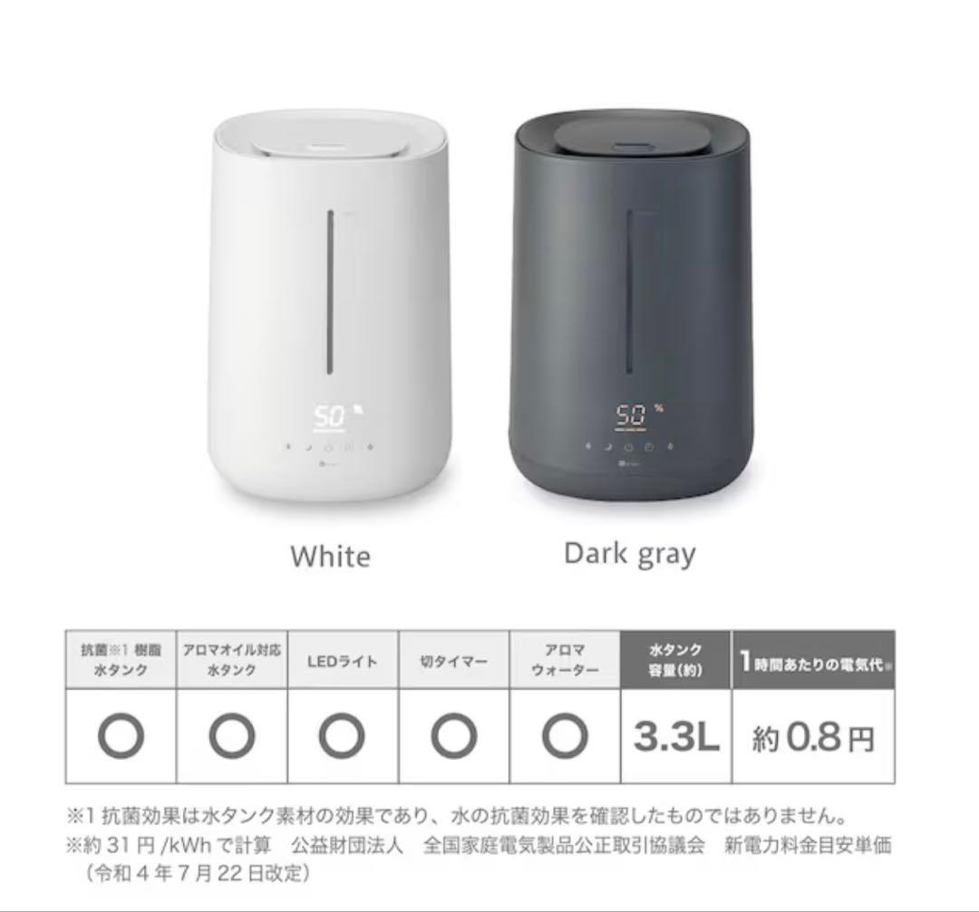 【美品】ニトリ タンクを持ち運べるラク給水湿度設定加湿器 2025年製