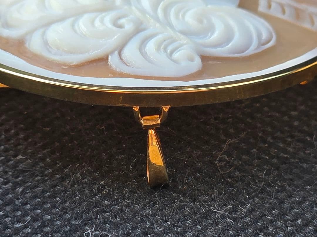 金高騰中 k18 シェルカメオ ペンダントトップ ブローチ アンティーク