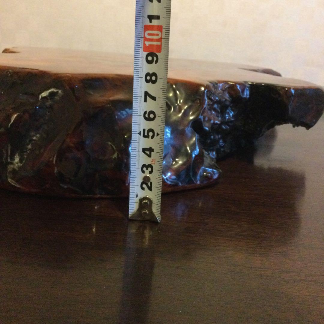 高級銘木、カリン木製、花梨木の瘤杢、盆栽台