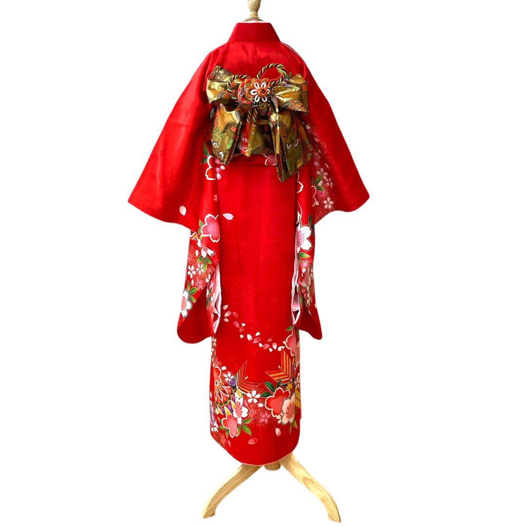 ◎mk-2105　七五三　女の子　着物・襦袢　2点セット　　10-16