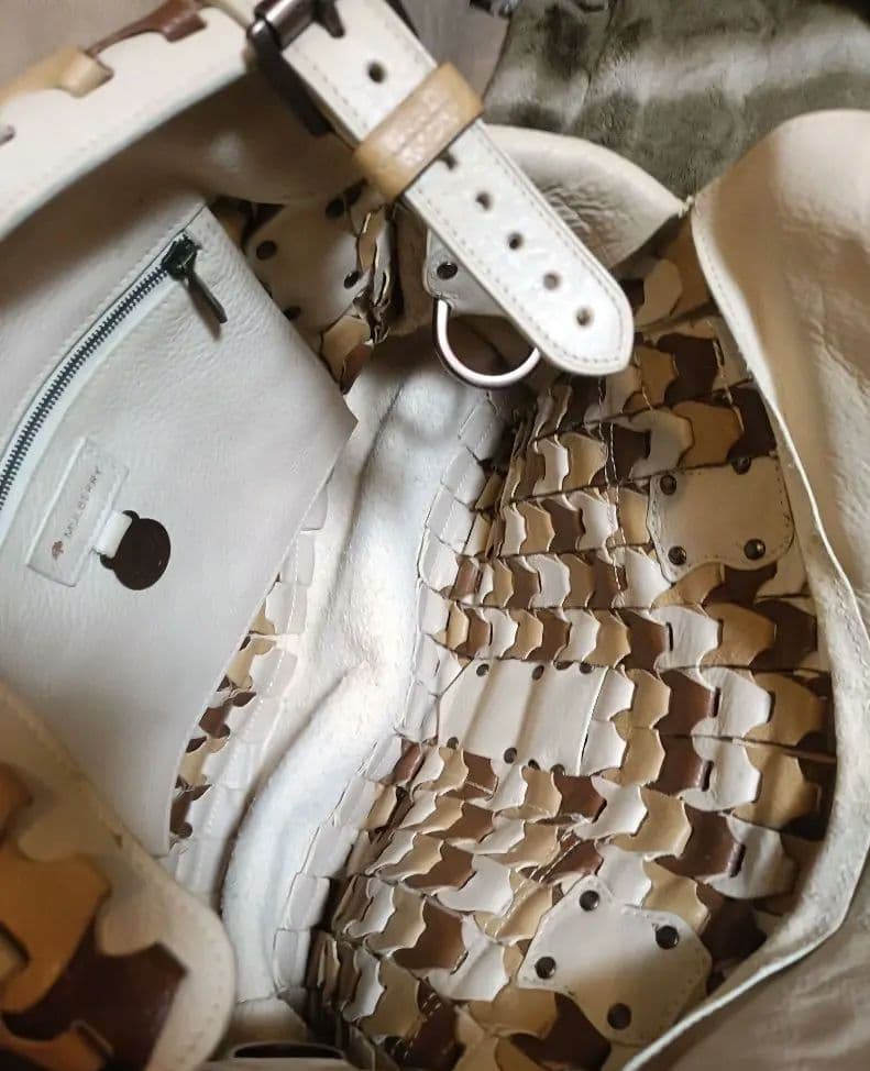 MULBERRY マルベリー ロクサンヌ トライトーンウーブンレザーサッチェル