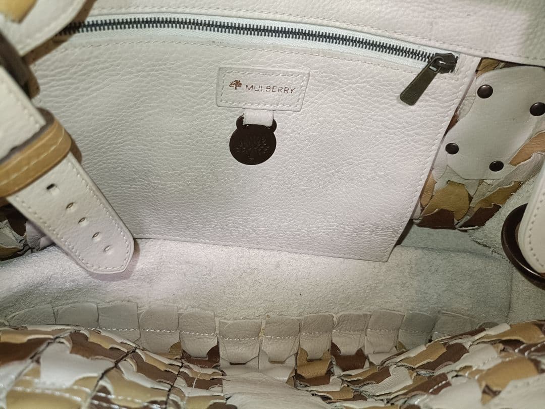 MULBERRY マルベリー ロクサンヌ トライトーンウーブンレザーサッチェル