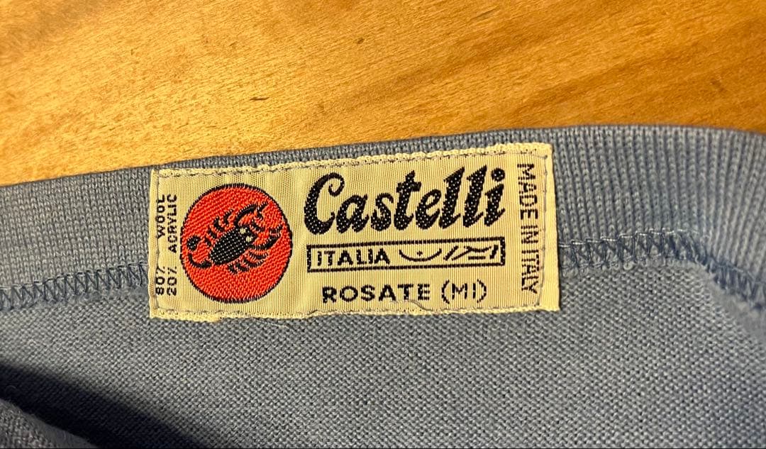 カステリ ビンテージサイクルジャージ ブルー半袖 M