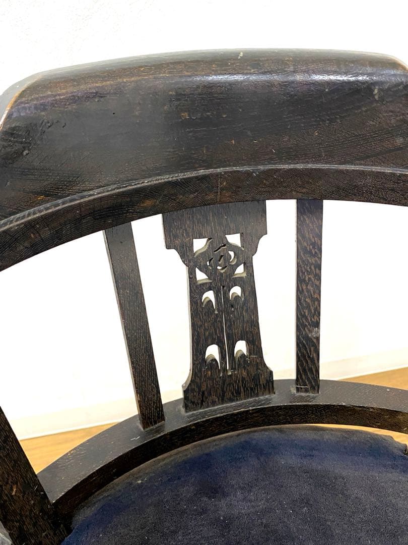 アンティーク レトロ ドクターチェア 回転椅子 ベロアシート当時物