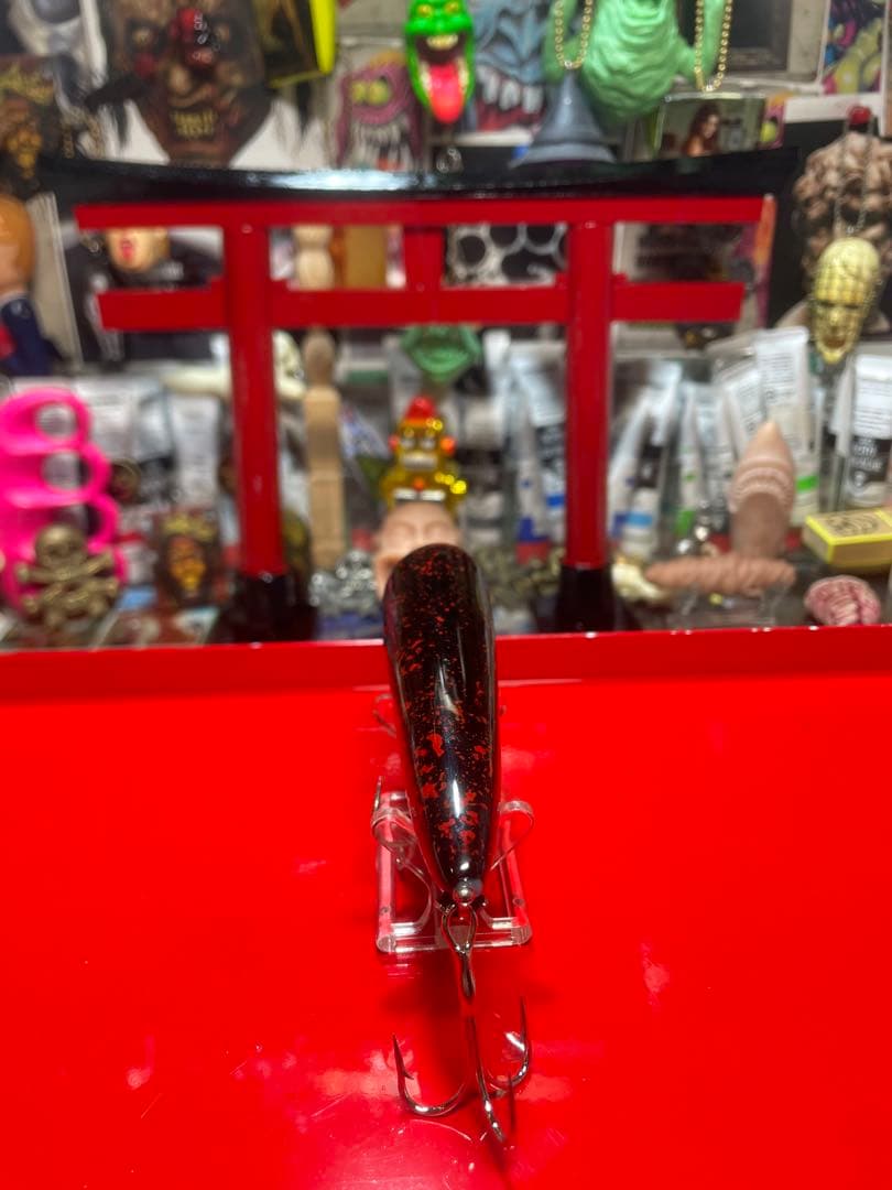 サーフェイスジョー　表層暴鮫　漆塗り　宝物ルアー　赤黒　ポッパー