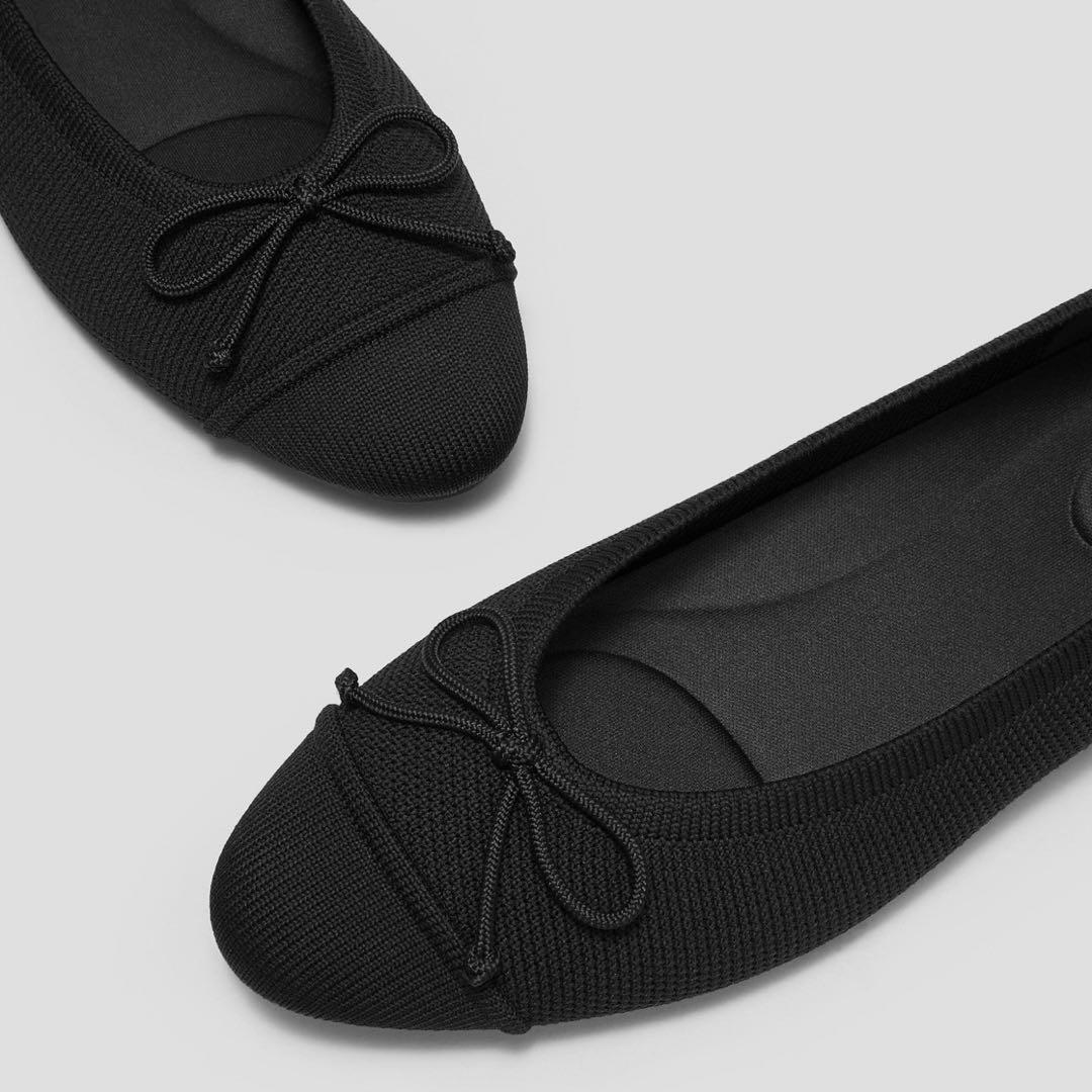 【美品】VIVAIA Tiana アーモンドトゥフラットシューズ ブラック38