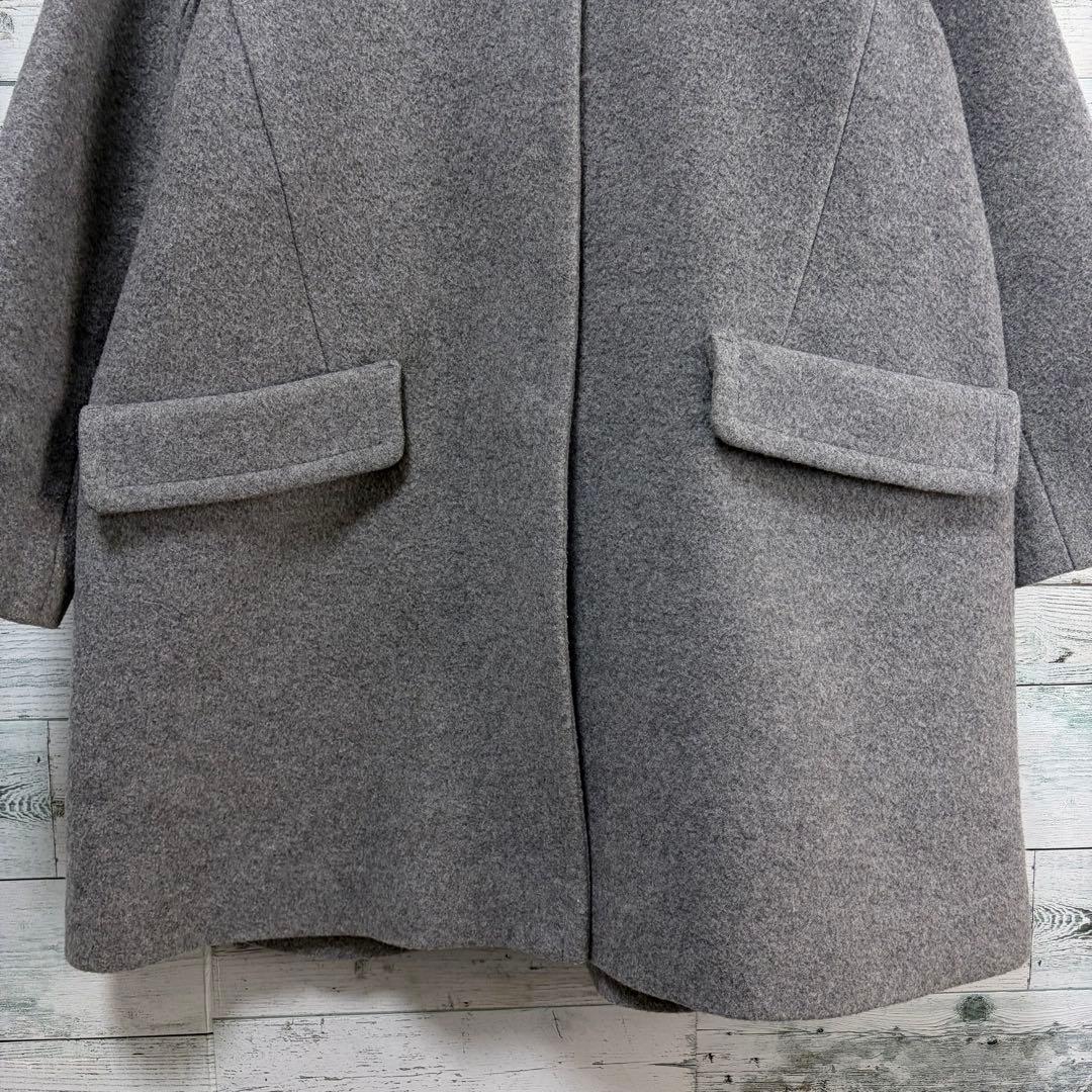 イエナ　IENA オーバーシルエットウールコート　Aライン　グレー　比翼ボタン