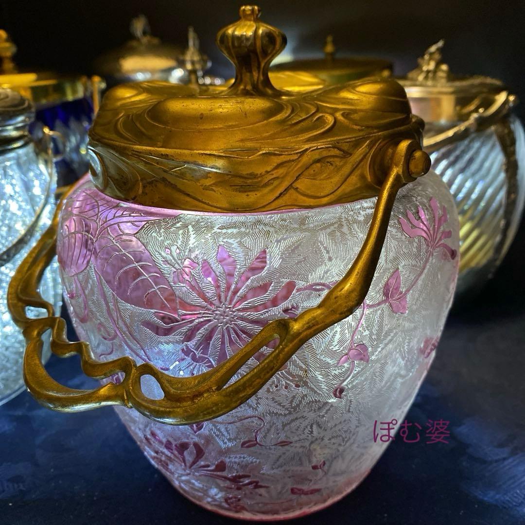 【フランス／バカラ】クリスタル／ビスケットジャー クッキーバレル／アンテミア