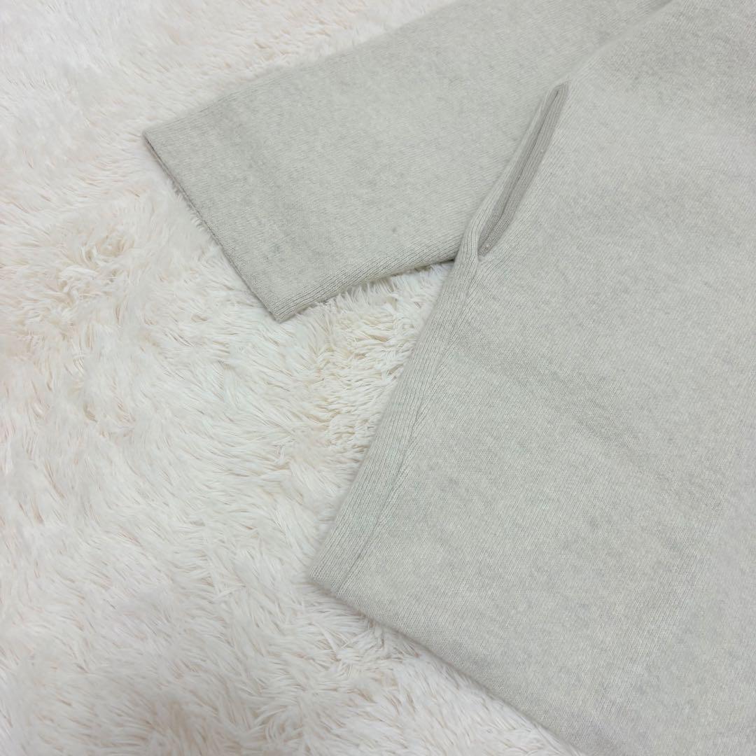 人気✨ビアズリー 洗える ニット コート カーディガン アイボリー ノーカラー