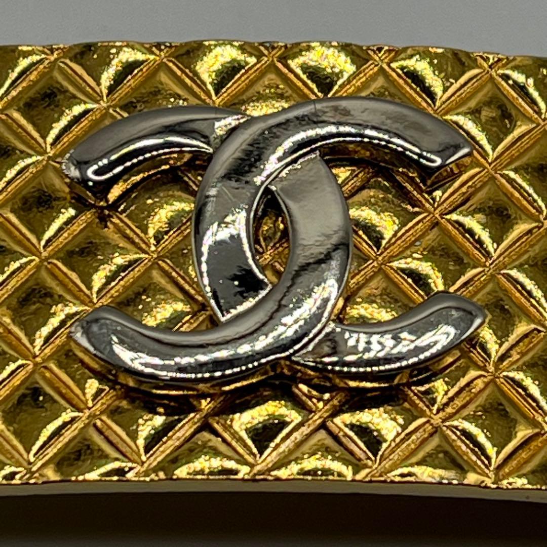 シャネル CHANEL ココマーク マトラッセ バレッタ 98P ゴールド