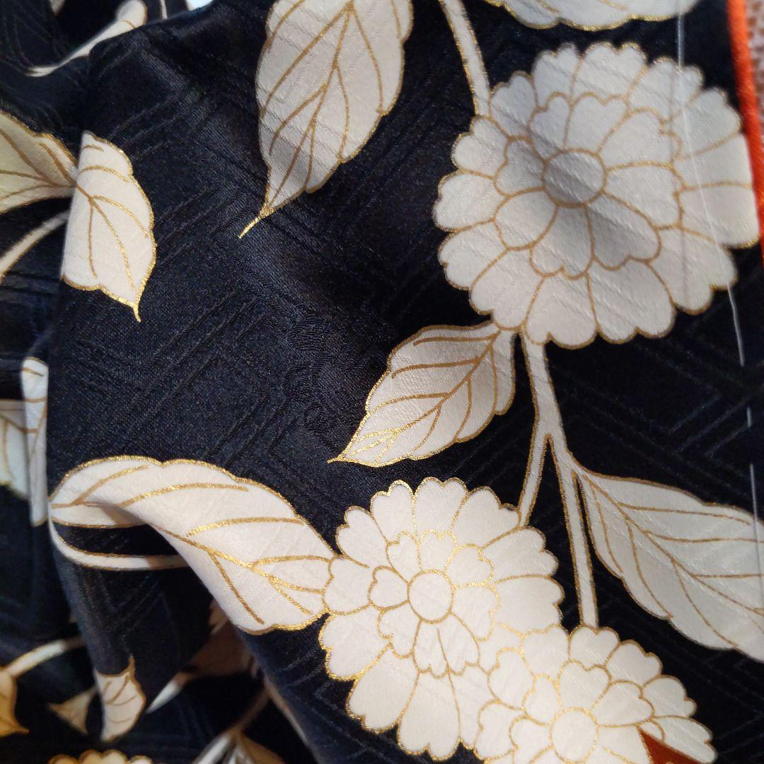 409黒しつけ付　束熨斗　落款　　正絹8点振袖フルセット成人卒業結婚式