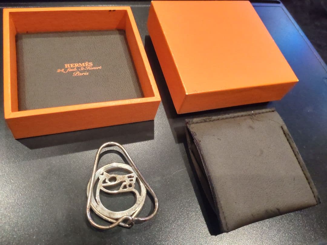③HERMES 925 ホースデザイン 馬 マネークリップ スターリングシルバー