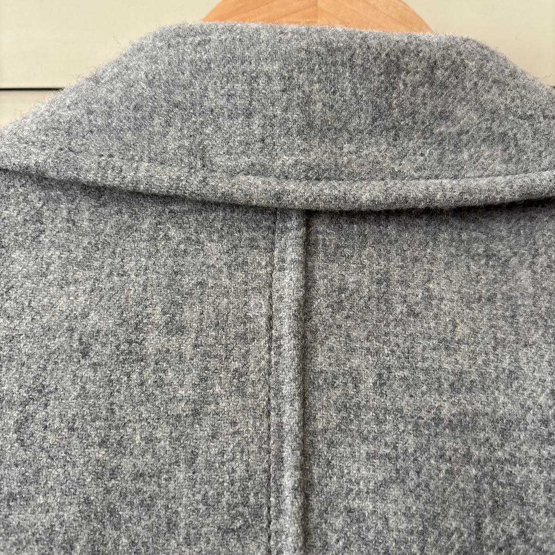 バーバリー　カシミア入りダブルフェイスハーフコート　取り外しラビット襟付き