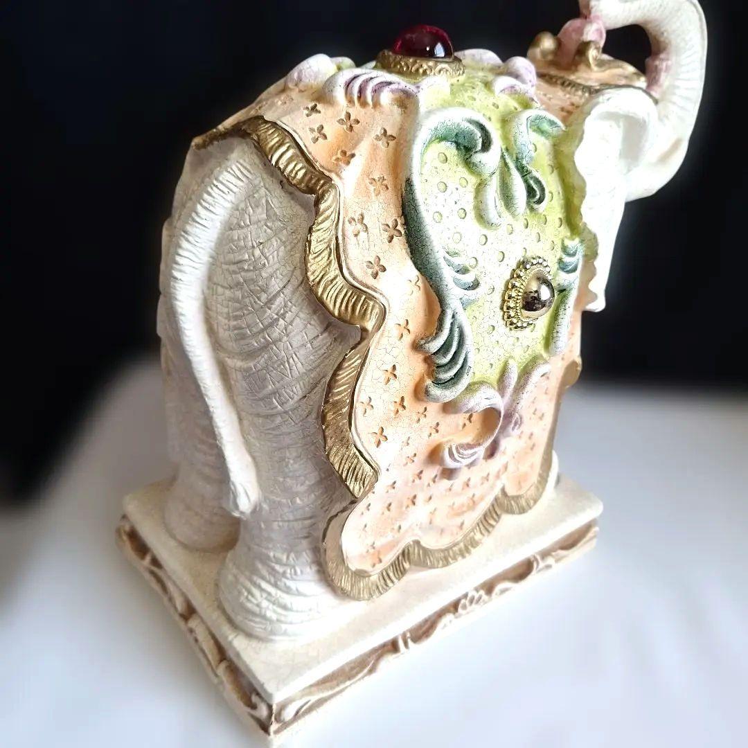 象の置物　2体セット　　陶器　オブジェ　運気上昇　インテリア　ヴィンテージ
