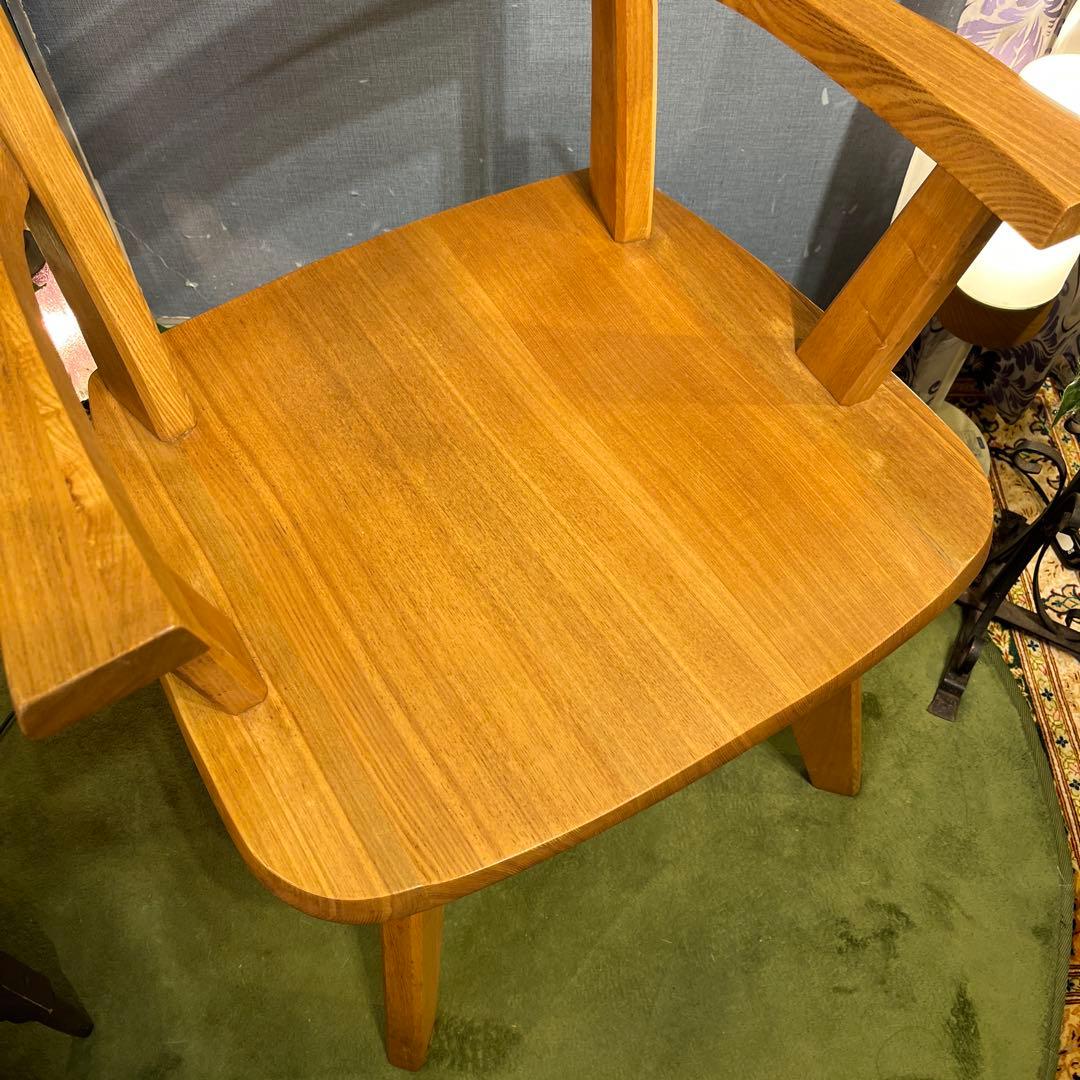 Sale L2 JPN タモ無垢 ３６０度回転　ラウンド チェア