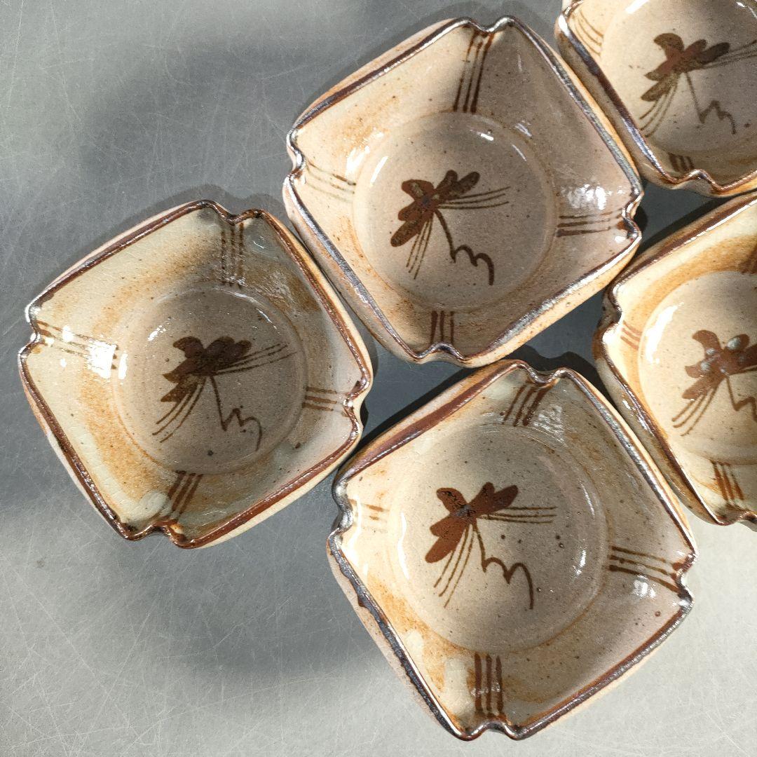 A1377-5/十三代中里太郎右衛門窯/絵唐津向付6客/共箱/銘々皿/懐石道具/