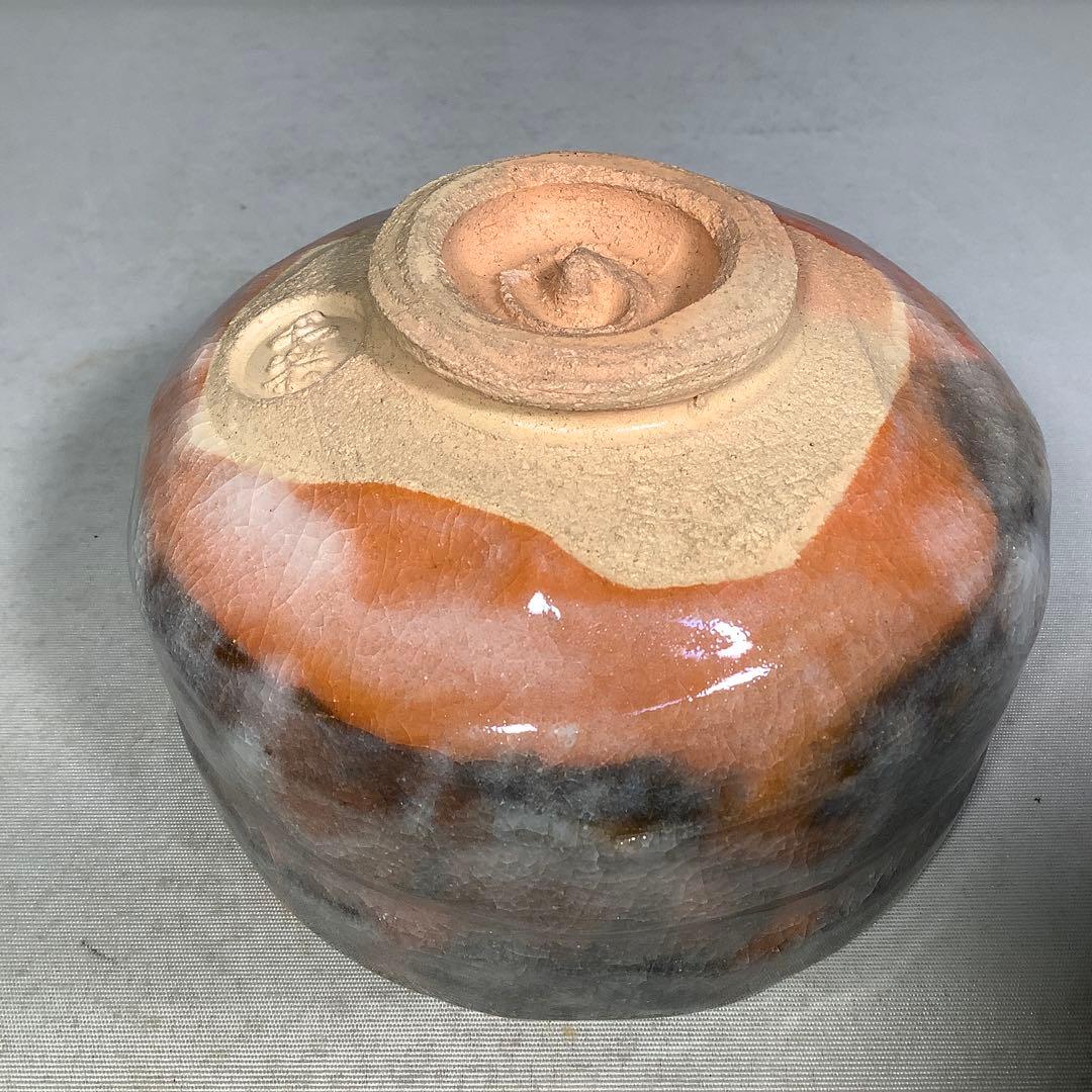 楽茶碗　赤楽碗　小川長楽　茶道具　送料無料