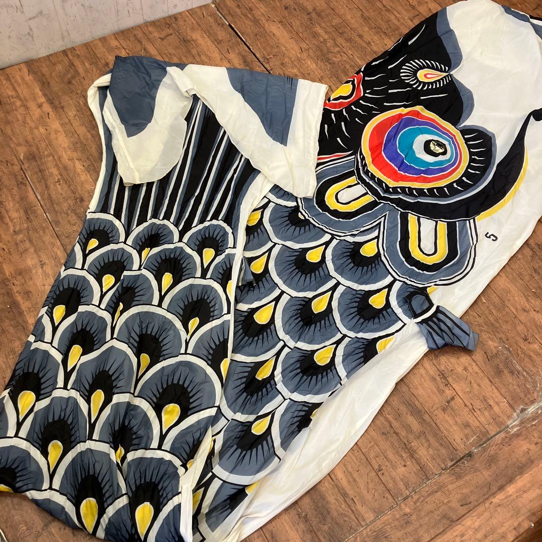 昭和レトロ 鯉のぼり 5メートルセット ナイロン 黒鯉 赤鯉 青鯉 こどもの日