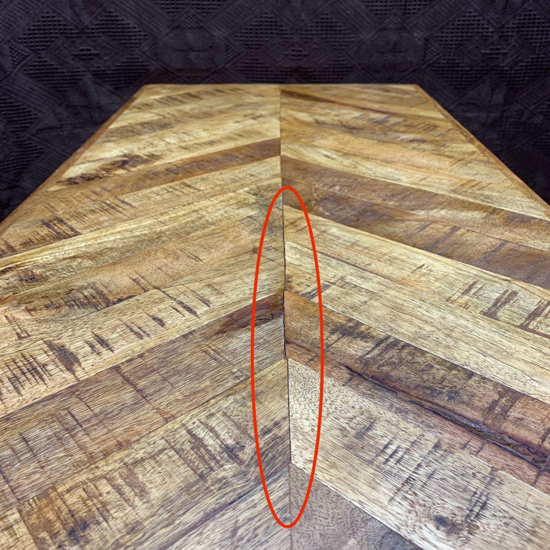 【インダストリアル家具】ヘリンボーン テーブル センター ロー マンゴー 無垢材