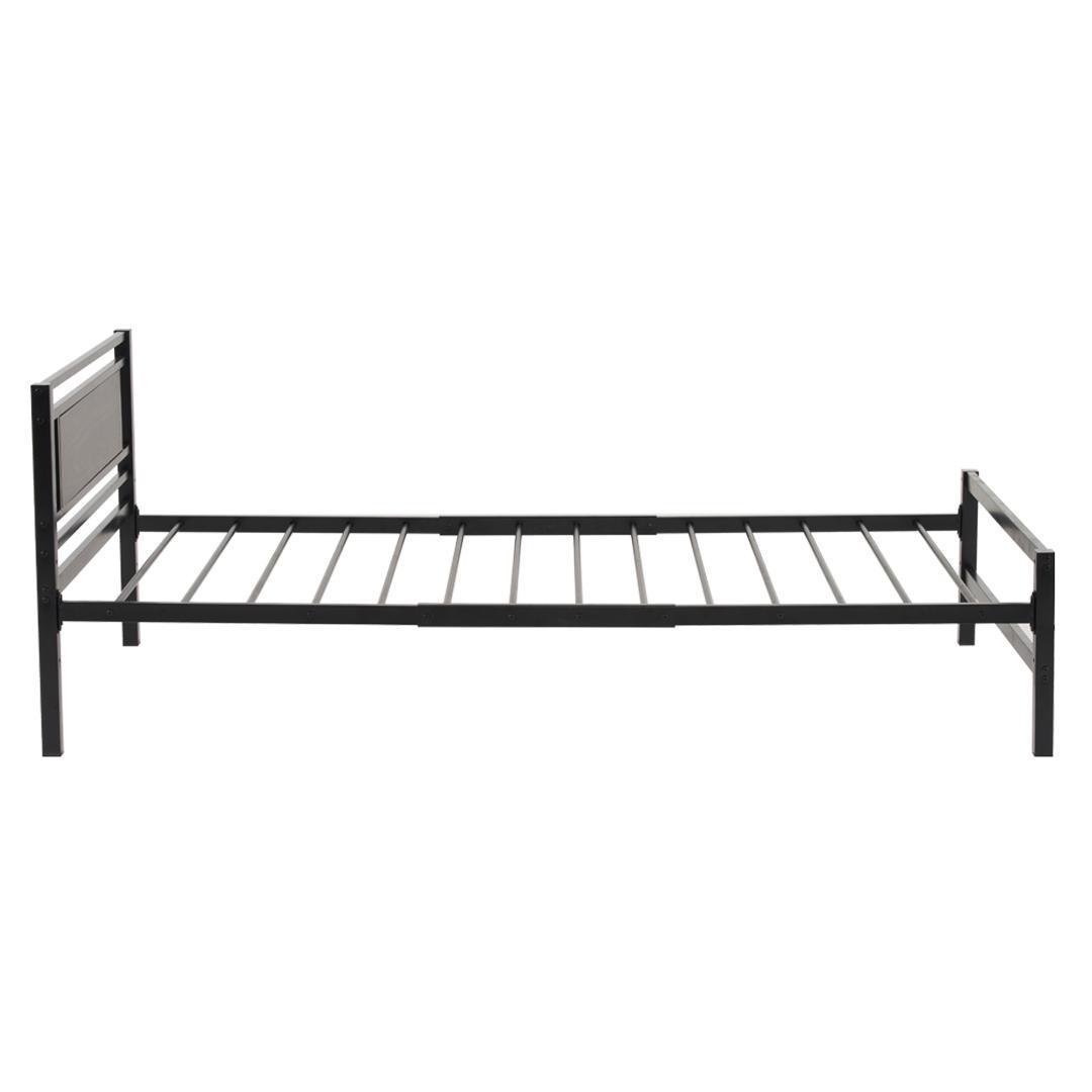 タイムセール！パイプベッド【TYPEA・一段】　高さは三段調節可能　BLACK