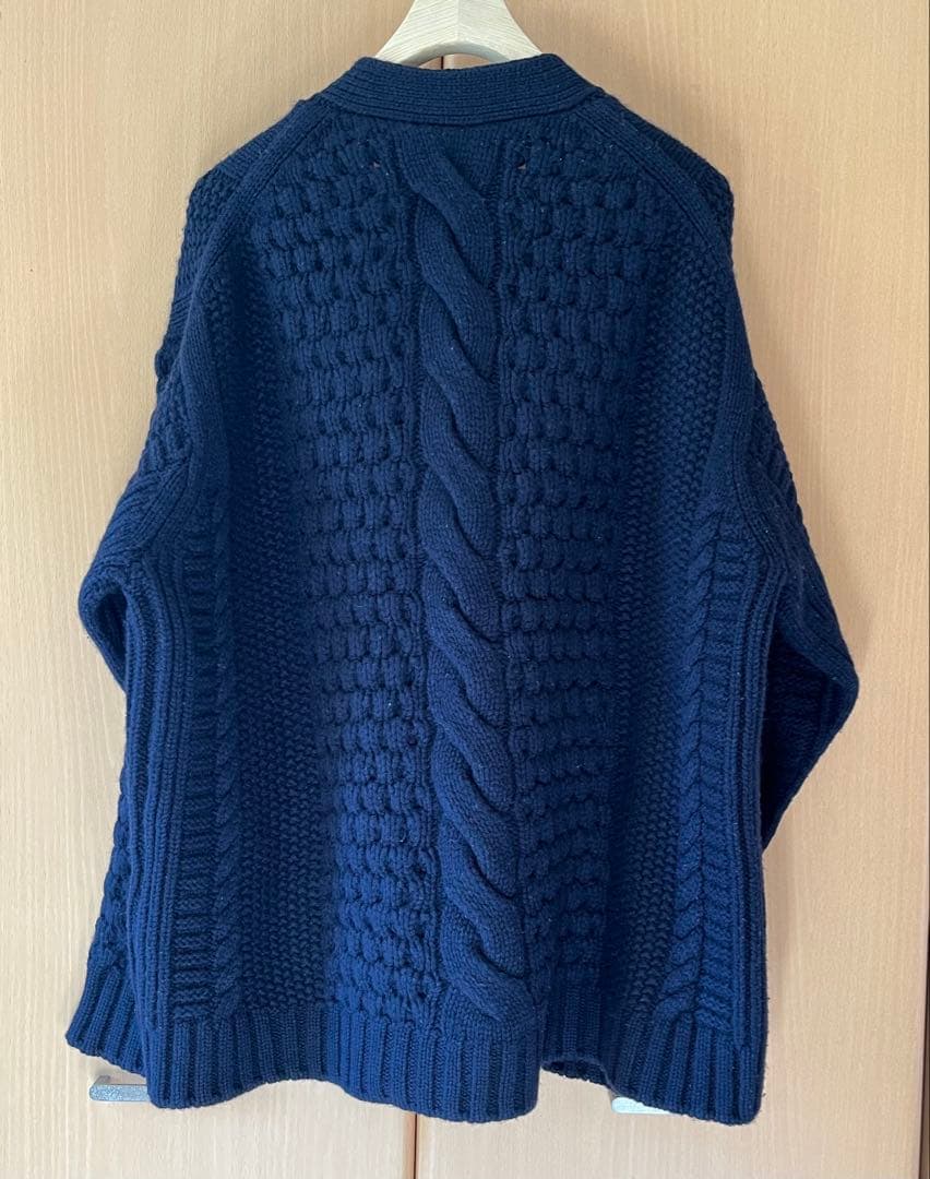ebure エブール 2023AW ミドルゲージケーブルニット カーディガン