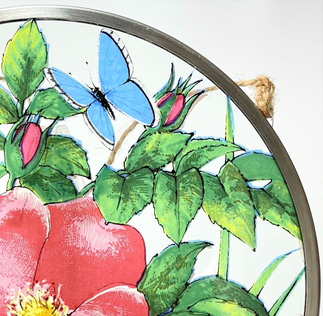 カナダ トロント社製 ステンドグラス サンキャッチャー Wild Rose