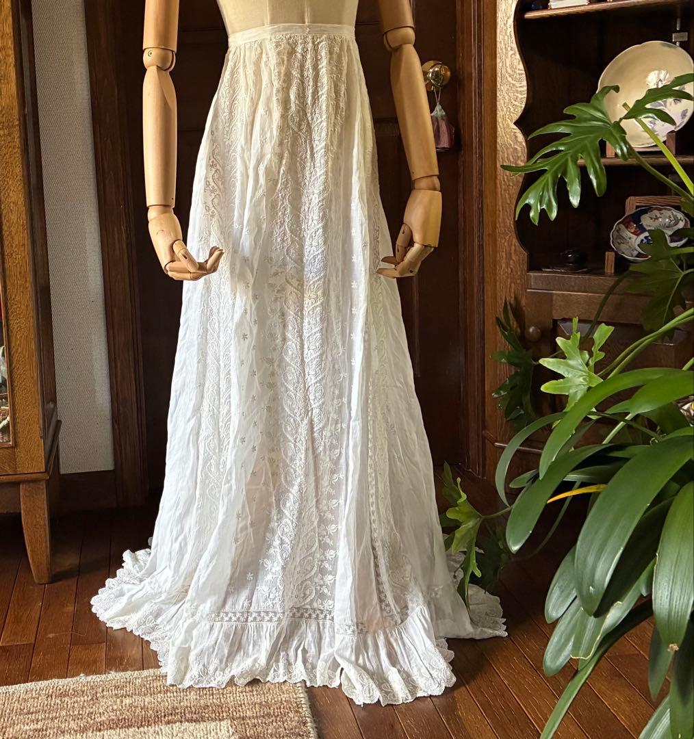 豪華*美しい手刺繍フランスアンティーク*スカート*手刺繍*アンティークレース