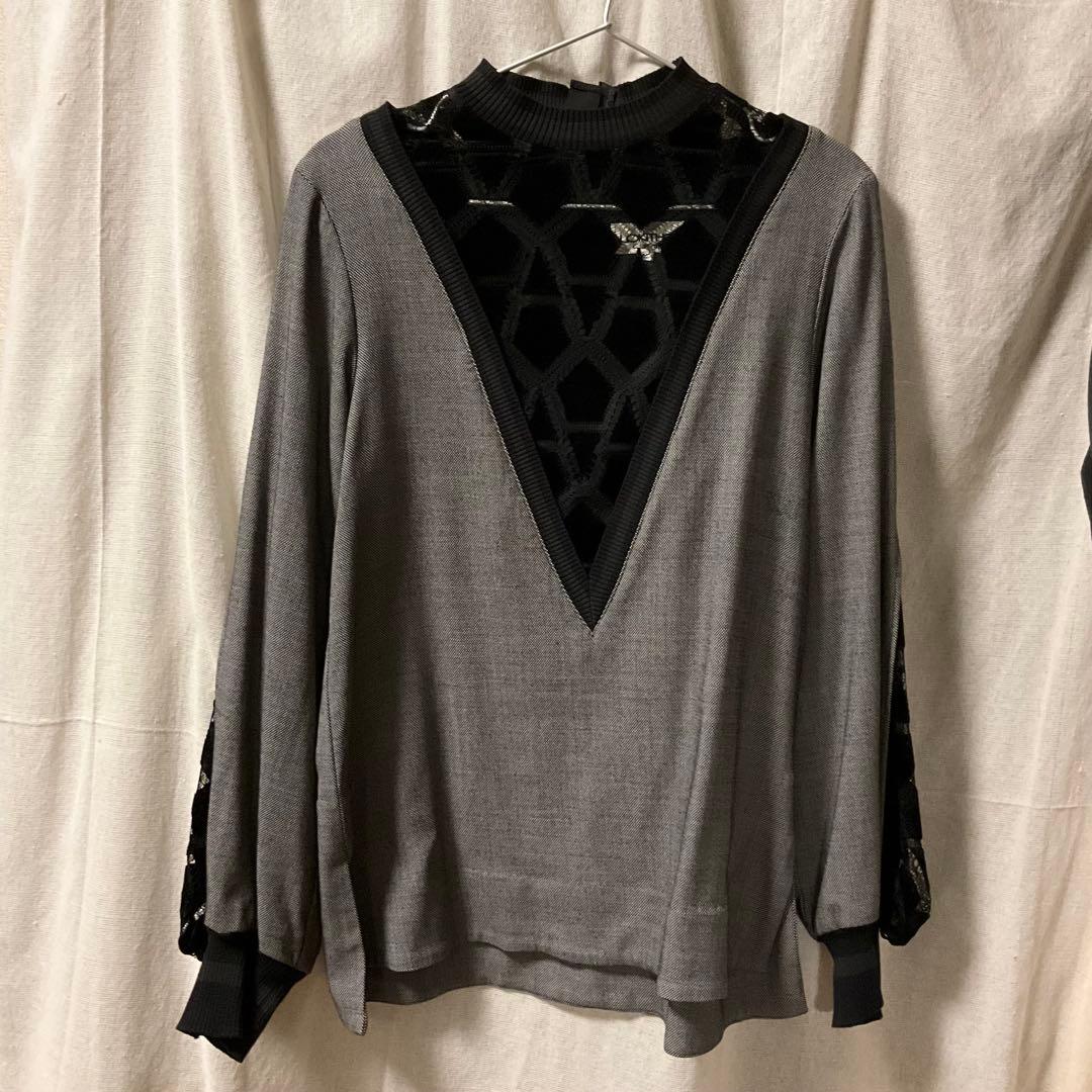 LOKITHO ロキト ハイネックレーストップス　ブラウス　秋冬　長袖　日本製