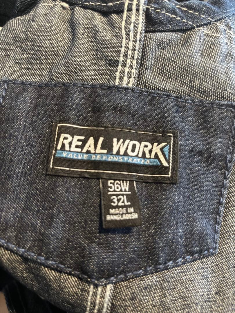 USA古着 REAL WORKS 未使用 オーバーオール w56 ビッグサイズ
