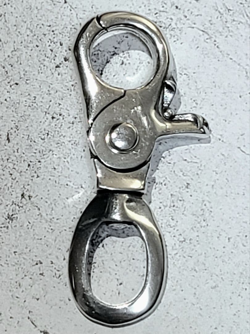 ラスト1点のみ 新品未使用 シルバー925 クロス キーホルダー クリップ