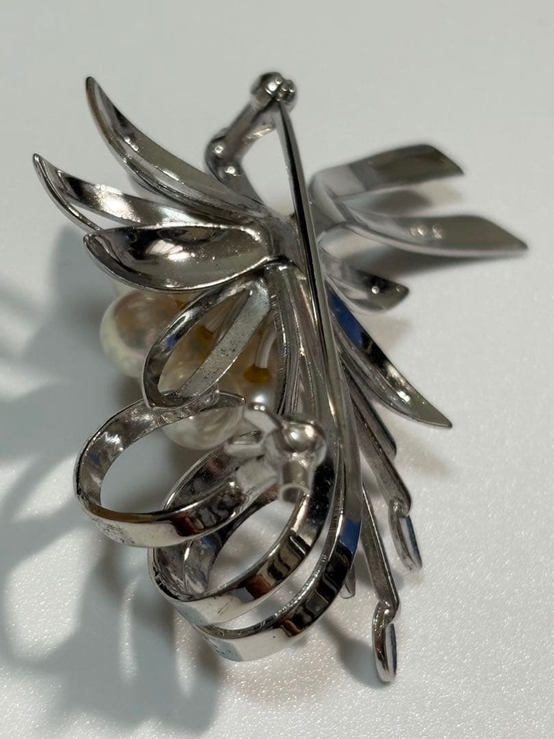 田崎真珠 TASAKI パール付きシルバーブローチ