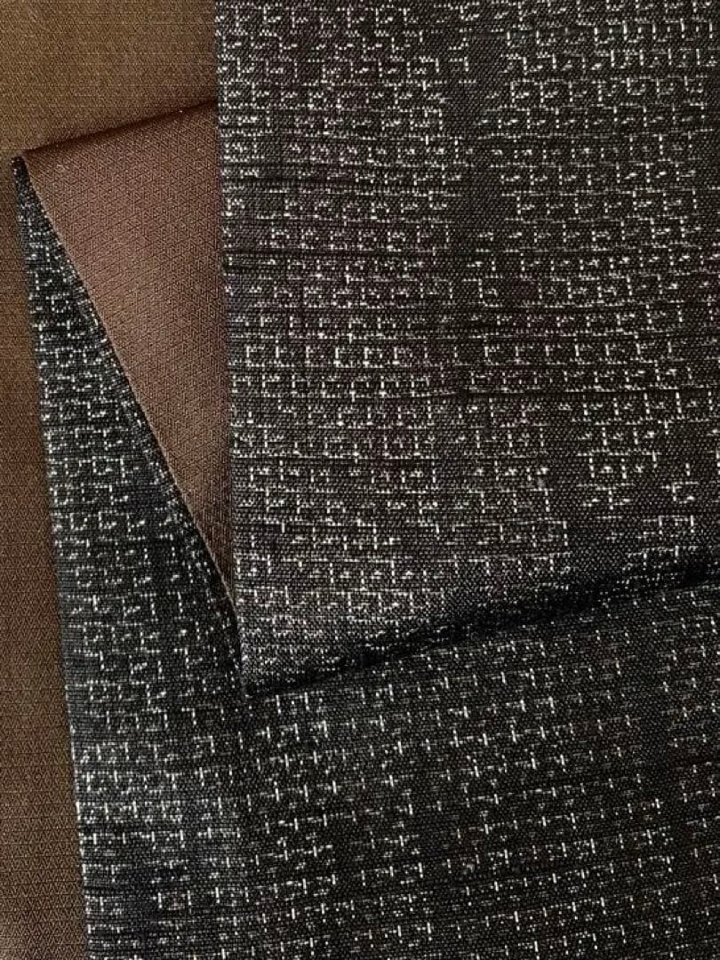 深茶 十日町紬 付下げ100亀甲 正絹着物