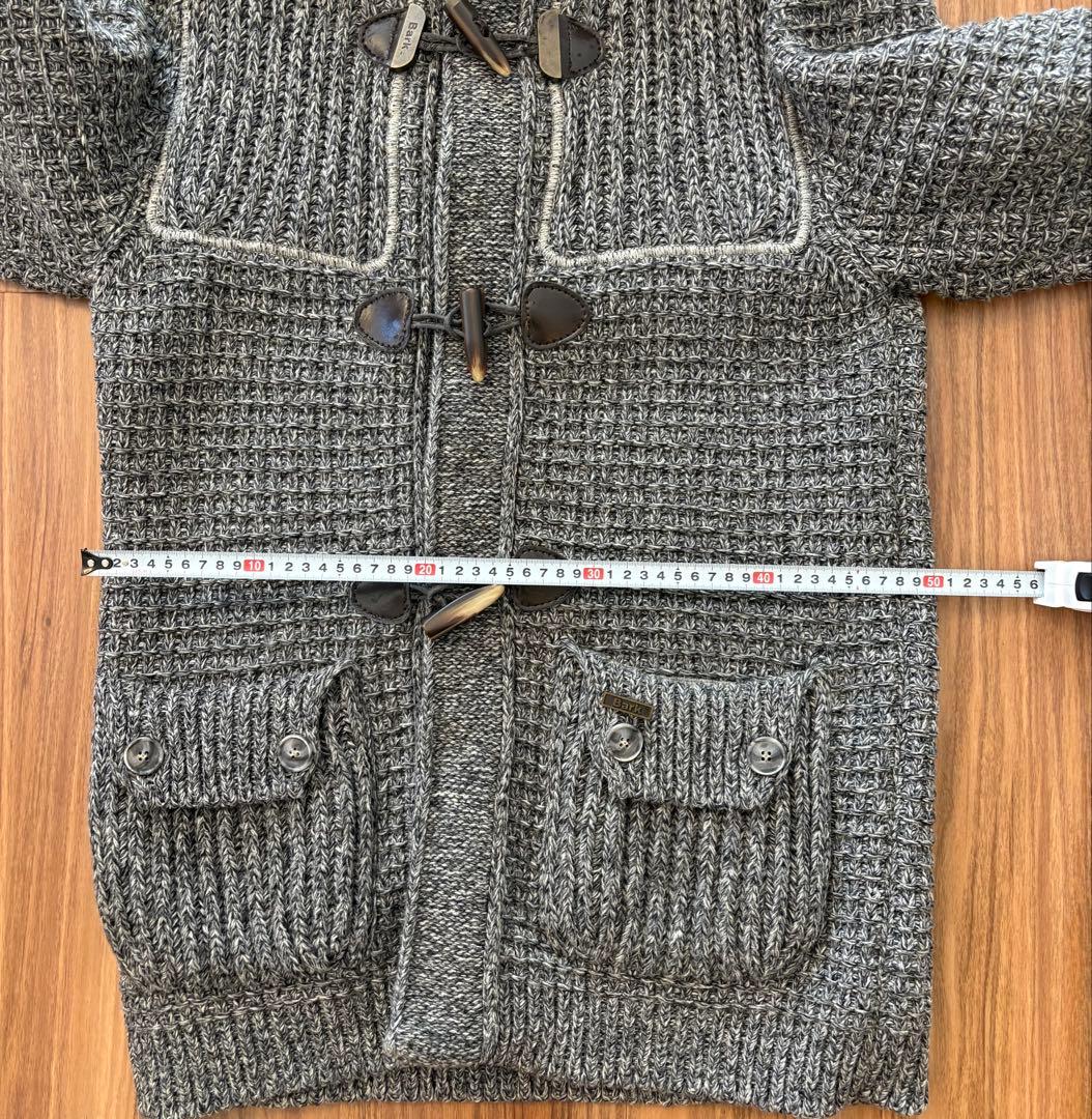 Bark フード付きニットダッフルコート グレー S