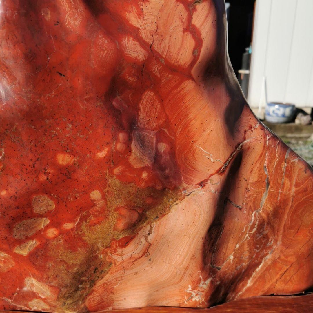 レッドジャスパー　138キロ　赤玉石　庭石　鑑賞石　石　置物　オブジェ