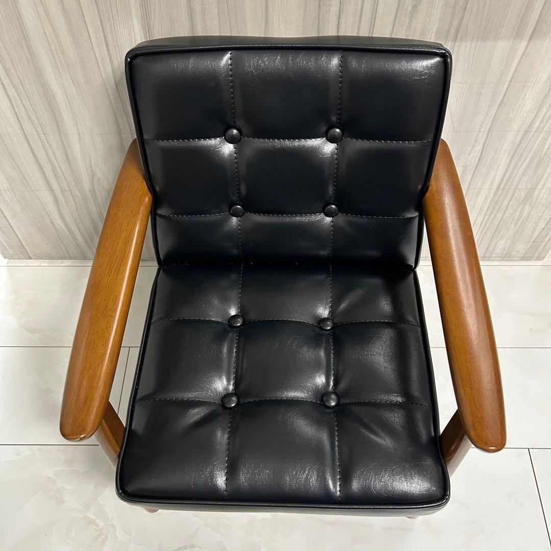 カリモク60 Kチェア ミニ ブラック ミニサイズの1Pソファ