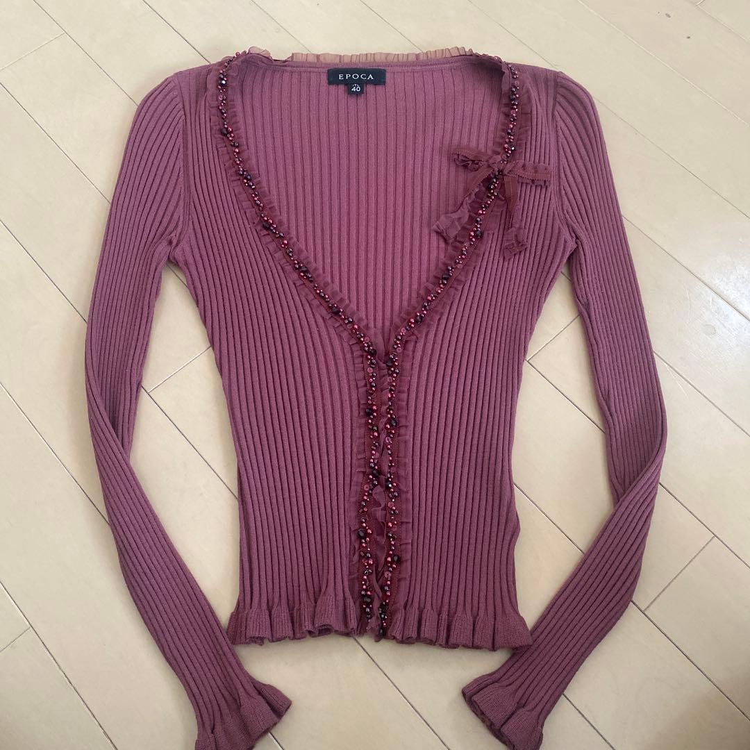EPoca リブ編みパープルトップス ITL 40