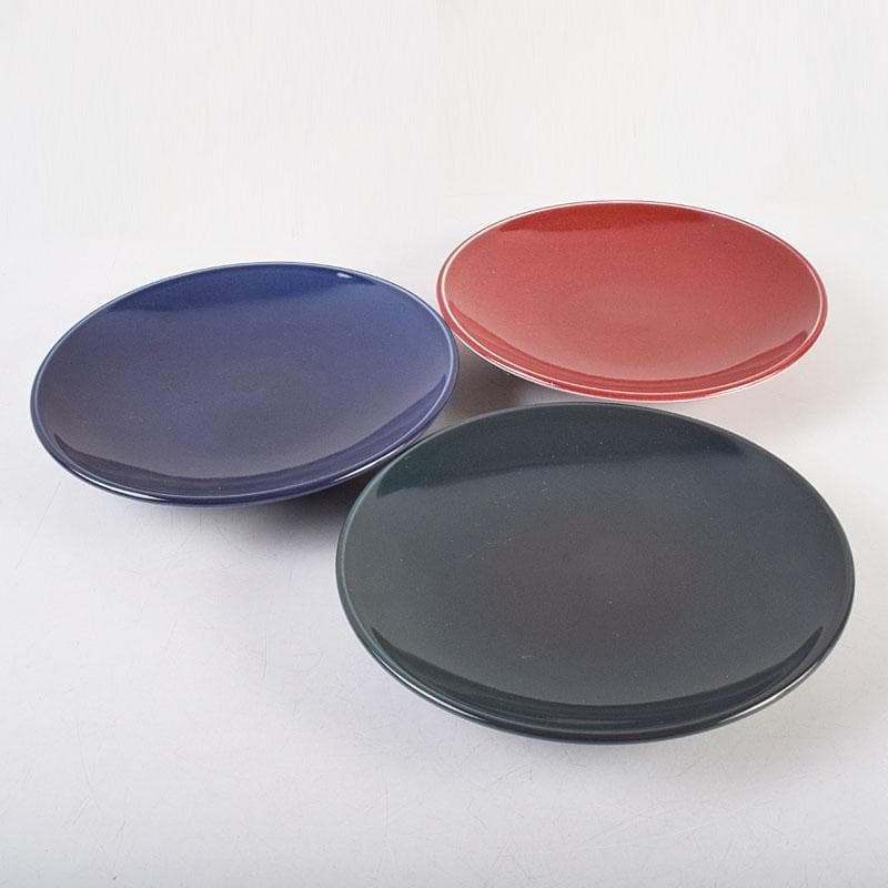 和食器　朝日焼　松林良周作　六色　銘々皿　六客　共布共箱　V　R9285