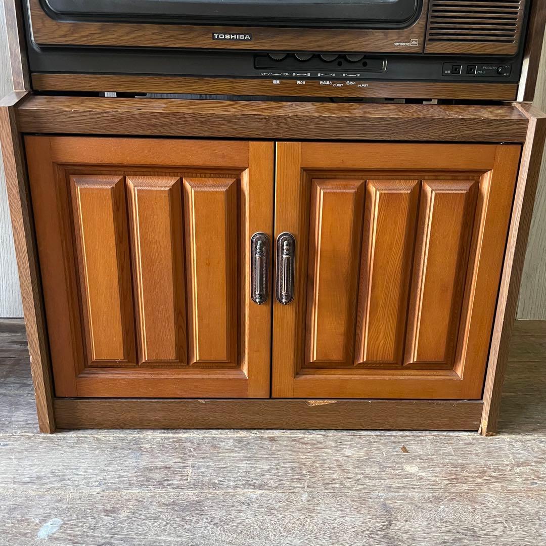 TOSHIBA 東芝18T387E ブラウン管テレビ 77年 専用テレビ台付