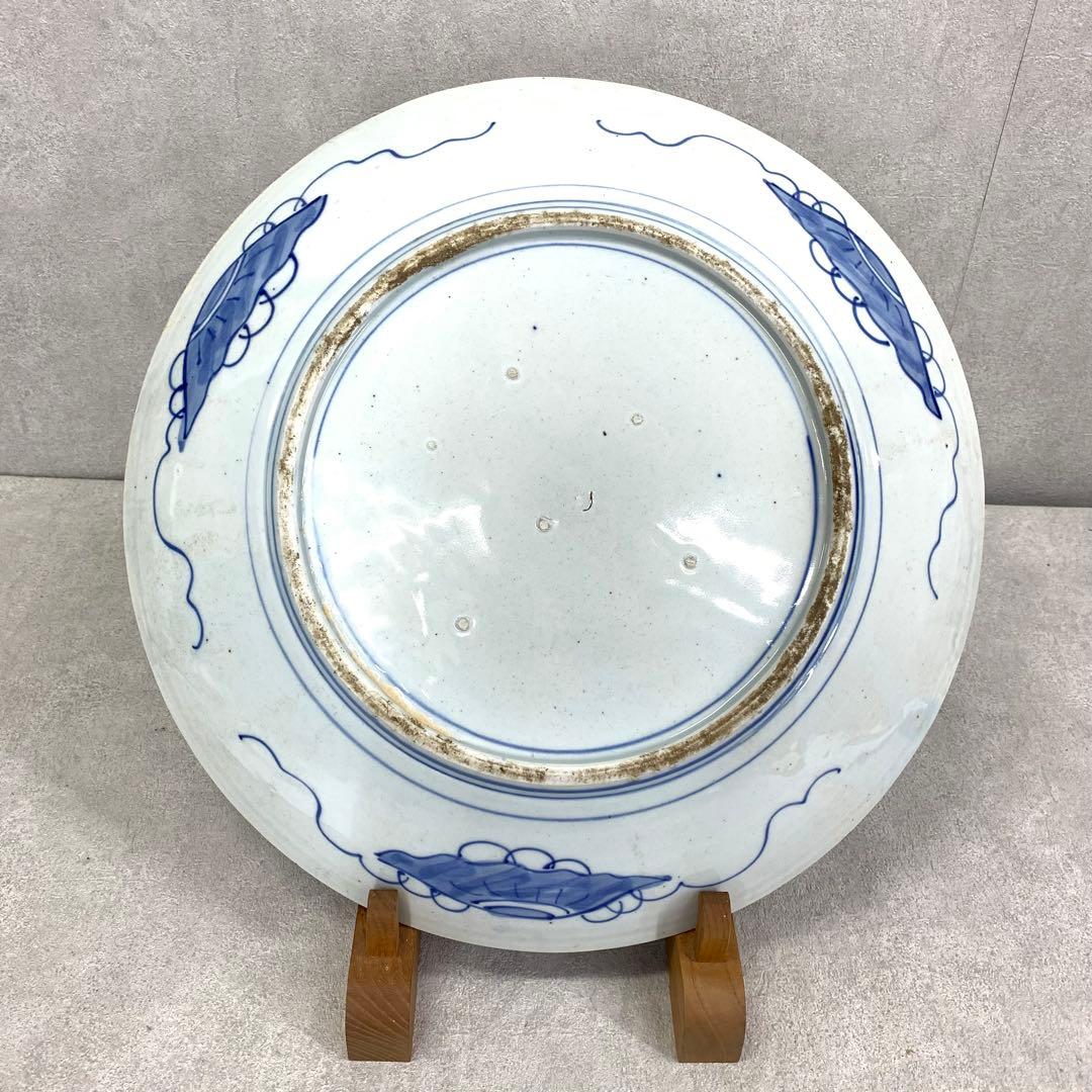 直径41.4cm ! 大皿 飾り皿 時代物 花 蝶々 アンティーク 昭和レトロ④