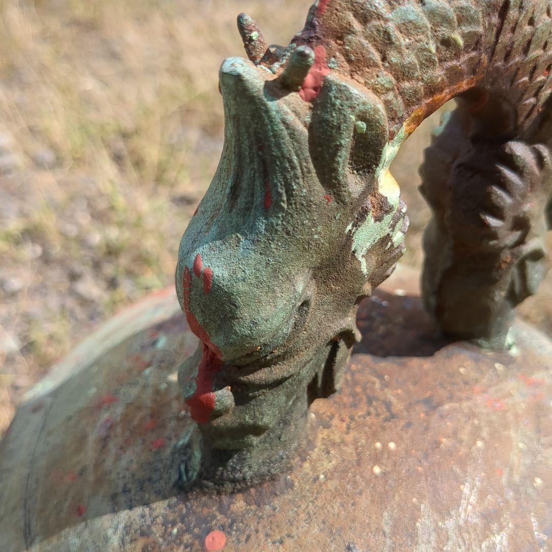 半鐘 双龍頭 釣鐘 梵鐘 青銅 古銅 真鍮 アンティーク 骨董 レトロ