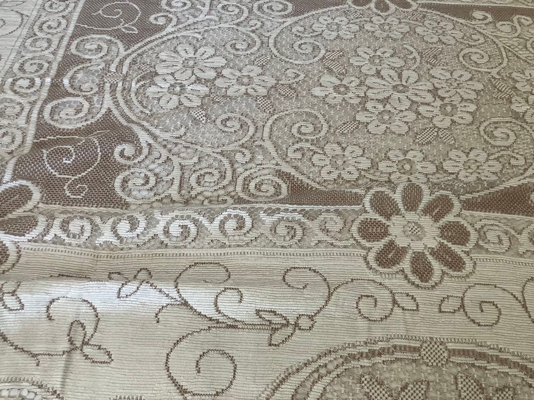 フランス製　ビンテージ特大テーブルクロスとテーブルナプキン10枚セット　新品札付