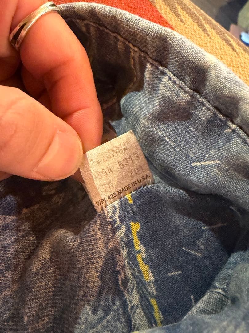60s〜70s USA製 Levi's パッチワーク風シャツ sizeS位