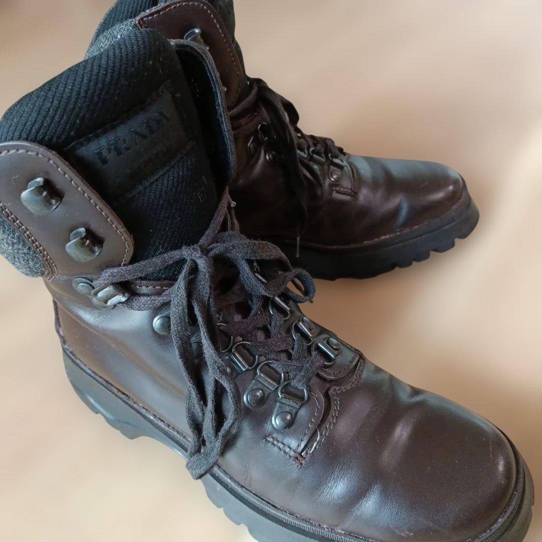 週末SALE✮　PRADA　美品　ブーツ　ショート　トレッキング　ワーク　プラダ