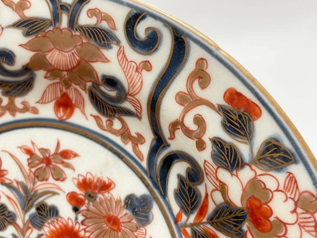 アンティーク　骨董　古伊万里　金襴手　輸出伊万里　輸出手　芙蓉手　七寸皿
