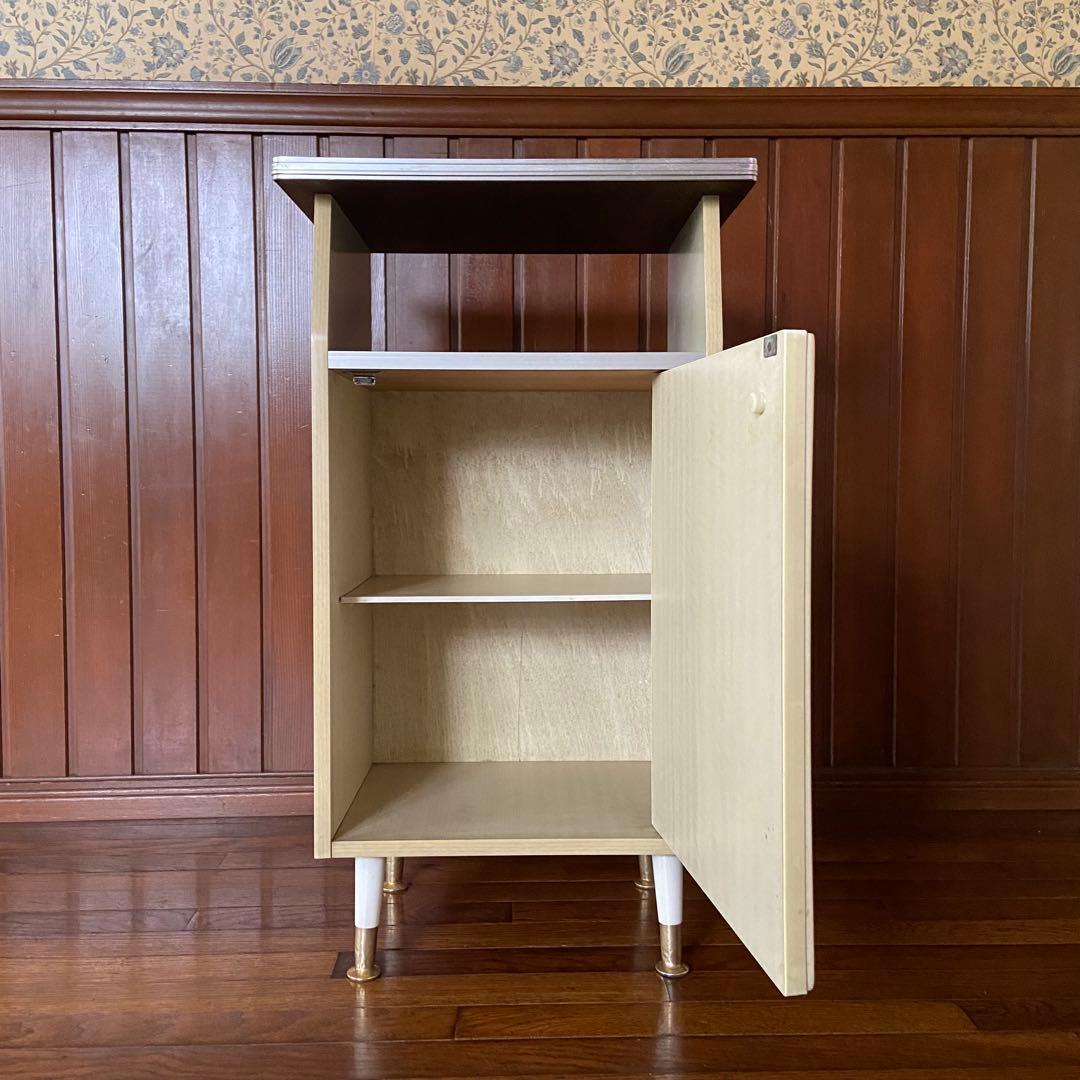 昭和レトロ　電話台　収納棚　サイドラック　チェスト