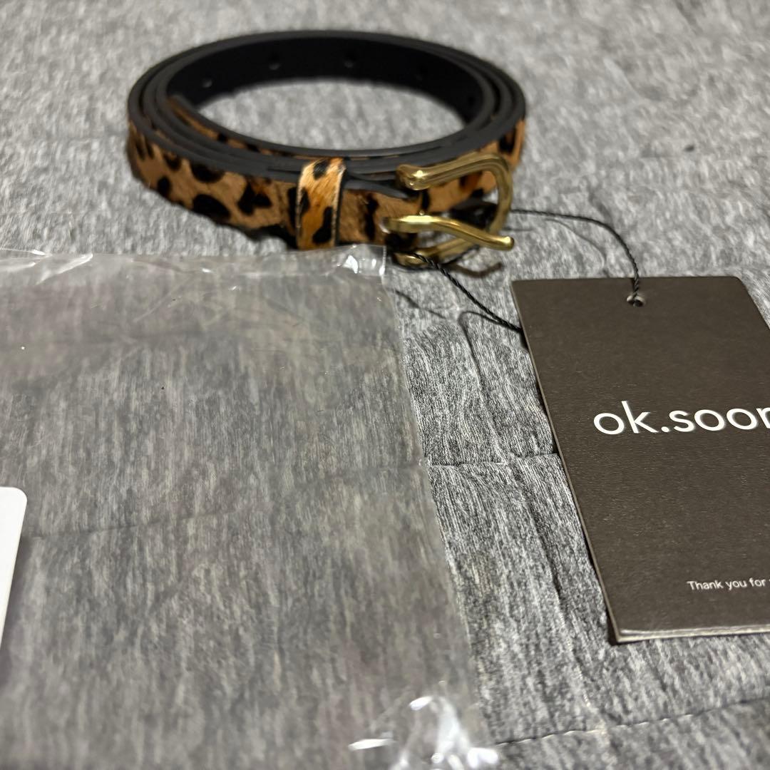 ok.soonレオパードレザーベルト★豹柄★オクスン