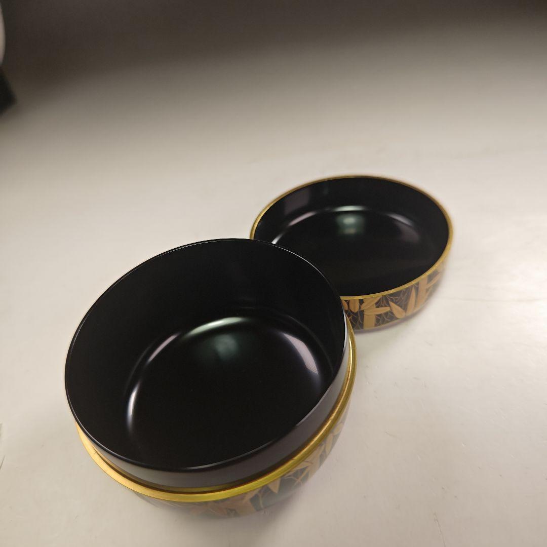 ウ224 棗『村田宗寛作』『輪島塗　総竹林　平棗　共箱』漆塗　金蒔絵　茶道具