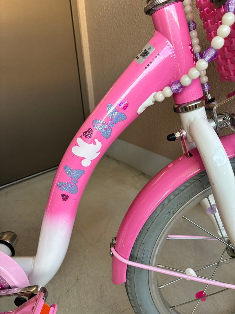 【引取限定】 16インチ　ミニーマウスポルカドット　子供用自転車