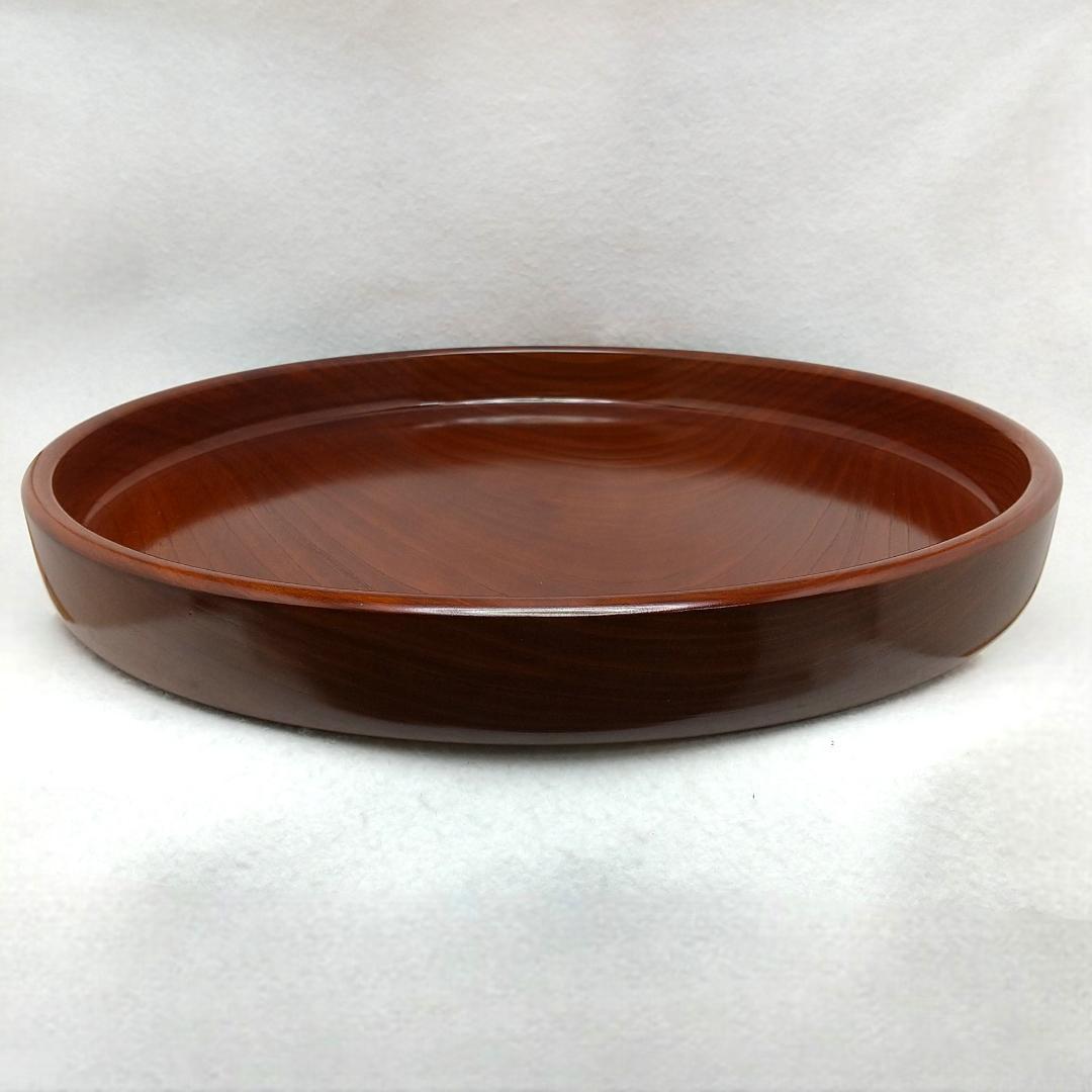 小田原漆器 欅 けやき 丸盆 一尺二寸 無垢 くりぬき 石川漆器